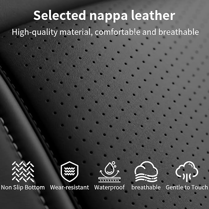 Custom Seat Covers for Silverado, Waterproof Nappa Leather Full Set Seatcovers for Chevy Silverado/GMC Sierra 2007-2013 & 2019-2026 1500, 2020-2026 2500HD 3500HD Crew/Double/Extended Cab - Image 3