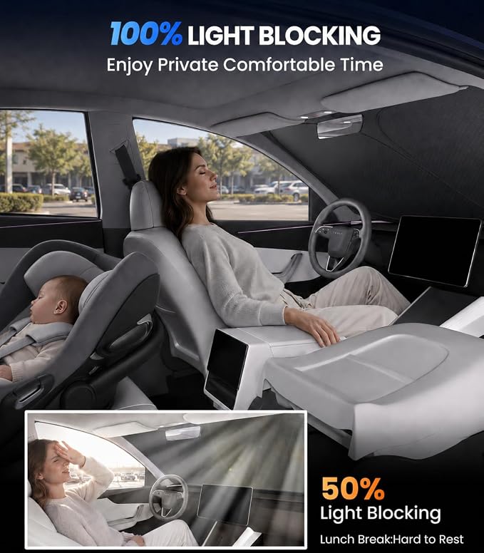 Zanch Windshield Sun Shade for Hyundai Tucson 2022-2026, 7-Layer Heat & UV Protection, 100% Light Blocking, 3D Scanned Custom Fit, Interior Protection, Keeps Cabin Cooler, Foldable SUV Accessories - Image 6