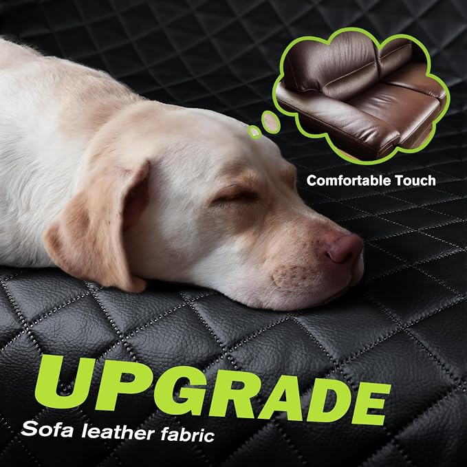 Pecute Dog Car Seat Cover for Back Seat 53.54 * 23.62 in, Car Window Fixing for Maximum Car Protection, Leather Fabric Back Seat Extender for Dogs, Waterproof & Scratch-Resistant, Support to 330 lbs - Image 4