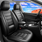 Fit Kona Seat Covers Custom Fit for Hyundai Kona 2018-2026, Front Pair | Premium Leather Full Coverage Protectors, Waterproof, Breathable, Scratch Resistant, Easy Wipe, Airbag Compatible, Black by FiveFox