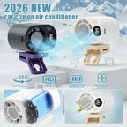 Car Clip on Air Conditioner Fan with LED Display Cooling Fan 360 Rotation & 199 Speeds with Semi Technology 3-Speed Silent Bladeless for Cars Hands Free Clip on Fan for Work Camping - Image 3