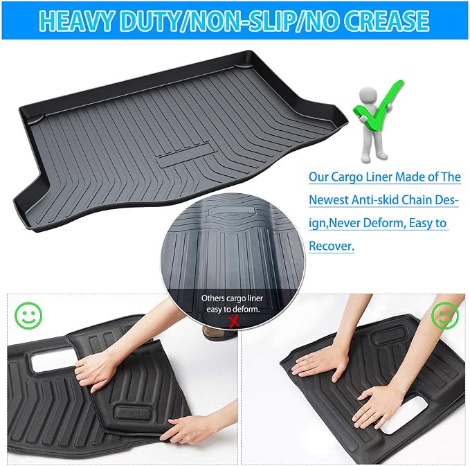 Powerty Trunk Mat for Honda Fit 2015-2020, All Weather TPE Cargo Mat Liner for Fit Rear Trunk - Image 6