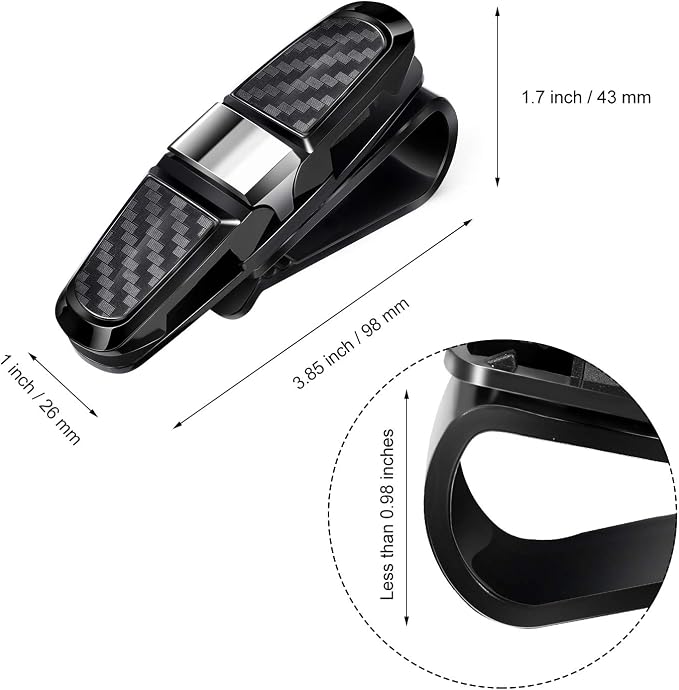 Boao 4 Pack Sunglasses Holder Car Visor Clip,Silver | Double-ended Design for Glasses and Tickets, 180 Degree Rotational Mount, Fits Sun Visors, Keeps Eyewear Accessible - Image 3