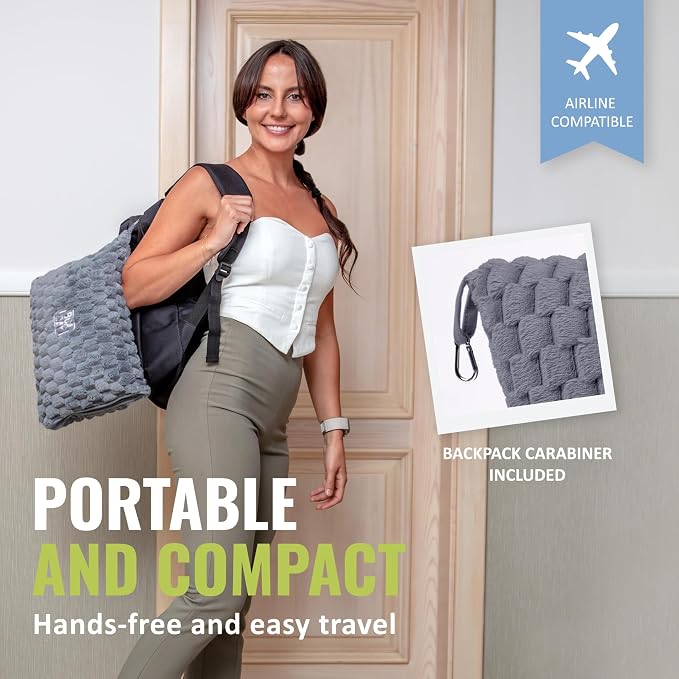 BOACAY Packable Travel Blanket for Airplane, Car - Compact Office Blanket - Portable Pillow for Adults, Kids with Case, Luggage Sleeve, Backpack Clip - Image 3