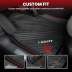 LASFIT Floor Mats for Ford Explorer 6 Seats with Second Row Center Console | TPE Custom Fit All Weather Protector Anti-Slip Floor Liners, for Explorer 2020-2026 with Second Row Center Console,4pcs Black - Image 3