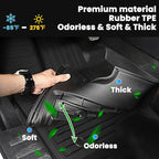 AUXKO All Weather Floor Mats Cargo Mat for Kia Forte Sedan 2014-2018 | High Wall,All-Weather,All Season,Odorless,Anti Slip,Rain&Salt Resistant,TPE Material,Black,Accessories,Pet Friendly - Image 3