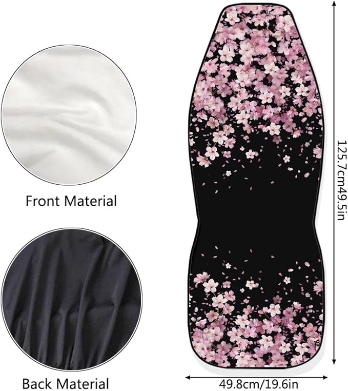 Cherry Blossom Car Seat Covers Set of 2, Universal Seat Protector for SUV Truck Van Sedans Cars, Breathable Auto Seat Protectors for Women Men - Image 5