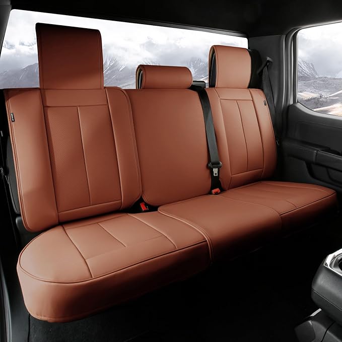 Coverland Custom SUV Car Seat Covers for 1998-2008 Subaru Forester | Premium Waterproof Faux Leather Non-Slip Memory Foam Airbag Compatible Custom Fit Interior Protector [Rear Seat-Camel Brown] by Coverland