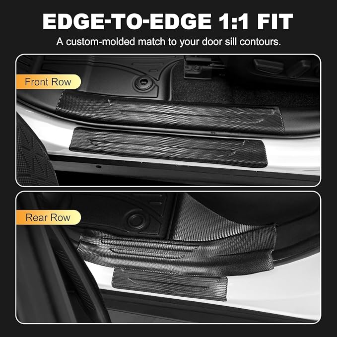 Door Sill Protector Fit for Toyota RAV4 Hybrid 2026 (Not for PHEV), 8PCS | Door Sill Guard Custom Fit All-weather Door Entry Scuff Guard Wear-Resistant Waterproof Easy to Clean RAV4 Accessories Black - Image 2