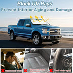 PIMCAR Windshield Sunshade for Ford F-150 2015-2020 | Premium 310T Reflective Polyester UV & Heat Blocker | Reduces Interior Temperature, Foldable with Storage Pouch - Image 5