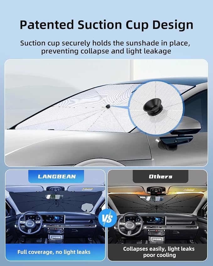 Windshield Sun Shade Umbrella for Hyundai Tucson 2026 2025-2022 | Custom Fit Front Window Sunshade, 4-Layer Heat Insulation UV Blocking Sun Visor, Keeps Car Cooler - Image 5