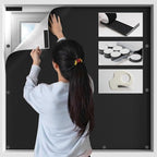 BKSAI 100% Blackout Window Cover, Portable Magnetic Black Out Curtains for Window, Black Out Shades No Drill Cuttable Blackout Blinds for Bedroom, RV, Nursery, Media Room, 79x57 inch, 2Pack by BKSAI