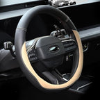 Microfiber Leather Steering Wheel Cover Universal 15 inch (Beige) by Valleycomfy