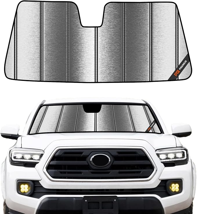 Pigenius Windshield Sunshade for Toyota Tacoma 2018-2023 Custom Front Window Sun Shade - Metallic by Pigenius