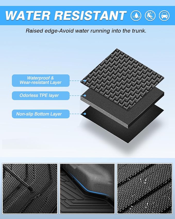 Powerty Truck Bed Mat for Ford Maverick (Gas & Hybrid XL/XLT/Lariat Models) 2022 2023 2024 2025 2026 Accessories All Weather Truck Bed Liner TPE Pickup Bed Mat Black - Image 5