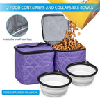 BAGLHER Dog Travel Bag Airline Approved Pet Supplies Backpack, Dog Travel Backpack with 2 Silicone Collapsible Bowls and 2 Food Baskets Purple - Image 7