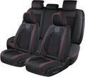 Coverado Seat Covers Full Set, Seat Covers for Cars, Car Seat Covers Winter, Breathable Faux Leather Car Seat Protector Car Seat Cushion, Black Car Seat Covers Universal Fit for Most Cars SUVs Trucks by COVERADOAUTO