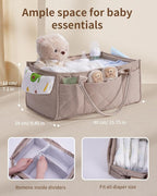 CEI-CEI Baby Diaper Caddy Organizer with Handle, Large Portable Nursery Storage Basket for Newborn Essentials, Changing Table and Car Organizer, Gift for Baby Shower - Image 2