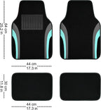 CAR PASS Leather Sporty Car Floor Mats Carpet, Universal Waterproof Automotive Floor Mat Fit for Sedans, Cars, Mid Trucks, Vans, SUV, Set of 4 (Black and Mint) - Image 4