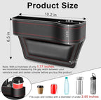 Car Seat Gap Filler Organizer, 2 Pack Multifunctional Car Seat Organizer, Auto Console Side Storage Box with Cup Holders 2 Seat Hooks for Drink, Car Organizer Front Seat for Holding Phone, Sunglasses - Image 2