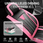 Fit Prius Premium Leather Car Seat Covers for Toyota Prius 2001-2025 2026 - Waterproof，Breathable，All-Weather Seat Cushion Protecto & Airbag Compatible, Full Set Pink&Black - Image 2