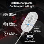 4PCS Wireless Car Led Interior Lights with Touch Control, 7 Colors Magnetic Car Dome Lamp, USB Rechargeable Cordless Footwell Ambient Light for Cars Truck Van,Cabinet, Wardrobe - Image 4