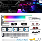 Dreamcolor Acrylic Interior Car LED Strip Light with Wireless APP, RGB 14 in 1 with 175 inches 600 LEDs Fiber Optic Car Ambient Lighting Kits, Dual Zone Sound Active Function LED Strip for Car - Image 2