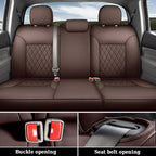 Coverado Tacoma Seat Covers, Leather Car Seat Covers Full Set Custom Fit 2005-2023 Toyota Tacoma Double/Crew Cab, Seat Covers for Cars Car Seat Protector(Brown) - Image 3
