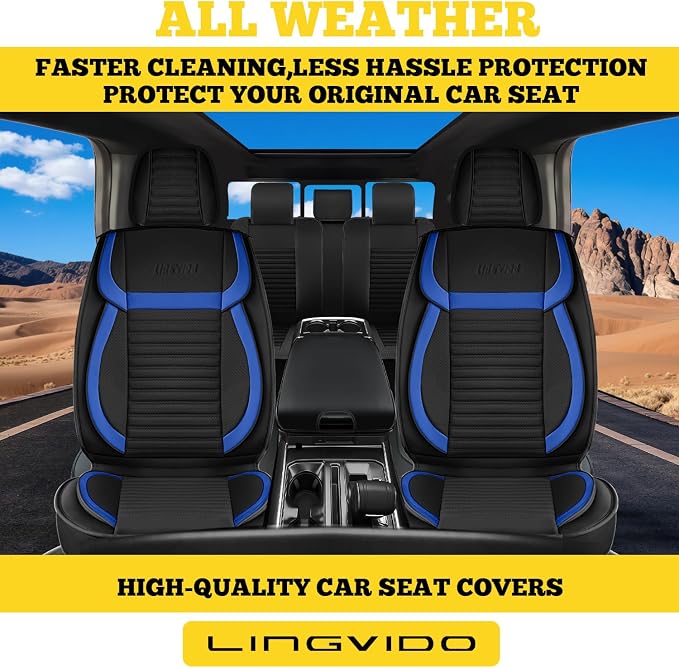 Car Seat Covers Full Set, Faux Nappa Leather, for Sedans and SUVs | Full Set, Waterproof, Airbag Compatible - Image 3