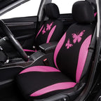 Flying Banner Butterfly car seat Covers ful Set Fashion Universal Lady Woman Female Rear Bench Split Colorized (Full Set, Pink) - Image 3