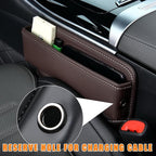 Ziciner Car Seat Gap Organizer, Premium Leather Auto Seat Storage Box, Vehicle Adjustable Front Seat Gap Filler, Car Seat Side Pocket Organizer for Phones, Glasses, Keys, Money, Cards (Coffee) - Image 5