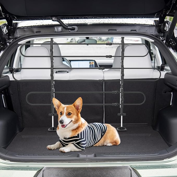 Magshion Adjustable Dog Car Barrier Pet Gate, Black | Fits Most SUVs, Trucks & Minivans, 34''-60'' Wide, Strong Metal Tubing, Keeps Dogs Safe, Easy to Store in Vehicles - Image 10