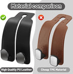 Amelity Car Hooks for Purses and Bags, Headrest Hooks 2 Pack | Durable Double Hook for Handbags, Groceries, Backpacks, Twin Hooks Car Headrest Hangers, Black Car Accessories for Women - Image 3