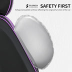 FLORICH Seat Covers Full Set Leather Automotive Seat Cover Full Coverage Vehicle Car Seat Covers Waterproof Purple Seat Cover Protector Universal Fit for Most Car Truck SUV, Black&Purple - Image 9