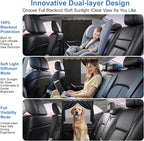 Magnetic Car Window Shades,2Pcs Side Window Sun Shade with 7 Strong Magnets | Double Layer Magnetic Car Sunshade for Baby,Full Covers/Half Shade Car Window Covers for Side Windows,Magnetic Car Curtains - Image 4