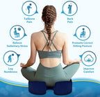 BlissTrends Memory Foam Seat Cushion for Office Chair & Car Seat, Blue | Ergonomic Tailbone & Sciatica Support with Removable Velvet Cover for Pressure Relief and Long Sitting Comfort, 3.3" Thick - Image 9