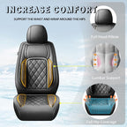 Fit CHR Premium Leather Car Seat Covers for Toyota CHR 2018-2021 2022 - Waterproof，Breathable，All-Weather Seat Cushion Protecto & Airbag Compatible, 2 Front Seat Black - Image 6