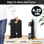 GtIiFmTe Foldable Hand Truck, Lightweight Luggage Cart for Airport Car Seat | Compact Folding dolly with Rotating swivel wheel,storage size12×15.7×4.1",300lbs Load,Upright Lock Handle with 3bungee cords - Image 7