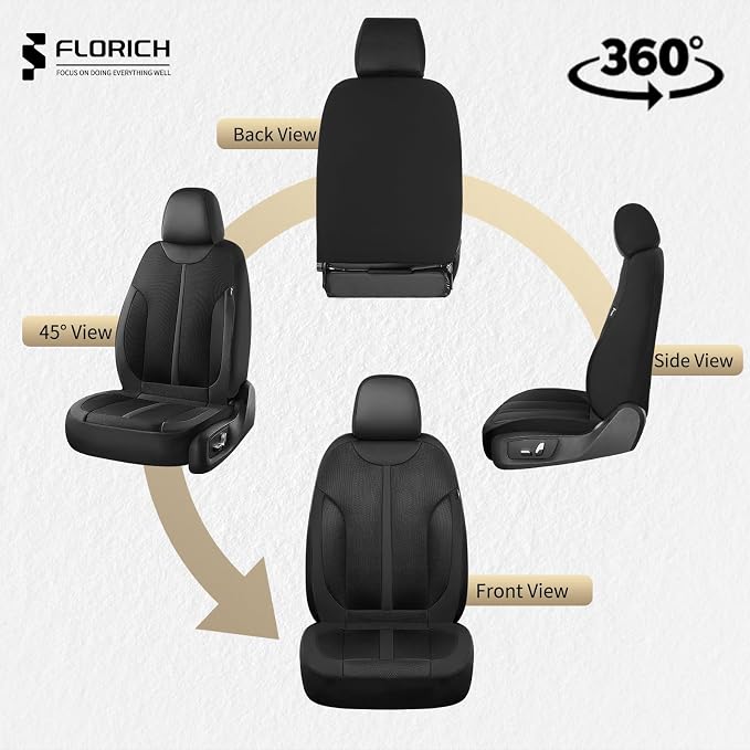 Seat Covers, Car Seat Covers Front Seat, Black Seat Covers for Cars 2 Seats, Breathable Car Seat Protector, Front Car Seat Cushion, Automotive Seat Covers Universal Fit for Most Cars SUV Trucks - Image 6