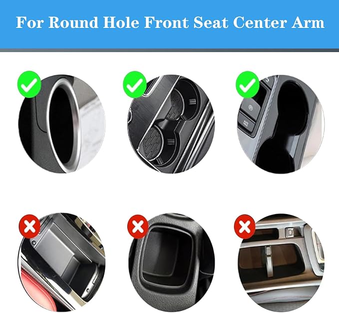 Big Cup Holder Phone Holder for Your car,with Rubber Lining Rotable cupholder Base Safely Hold The Big Water Bottle and Support Cellphone Charge. (BJ-2377B) - Image 5