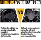JOYCOURT 15 Inch Bling Soft Leather Car Steering Wheel Cover, Black Red | Colorful Rhinestones Design, Auto Elastic Protector for Women Girls, Crystal Diamond Car Accessories for Most Cars, SUVs - Image 3