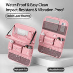 2 Pack Leather Car Backseat Organizer with Foldable Table Tray, Universal Car Seat Back Protector Kick Mat with Touchscreen Tablet Holder, Storage Pockets, Cup Holders & Tissue Holder, Pink - Image 6