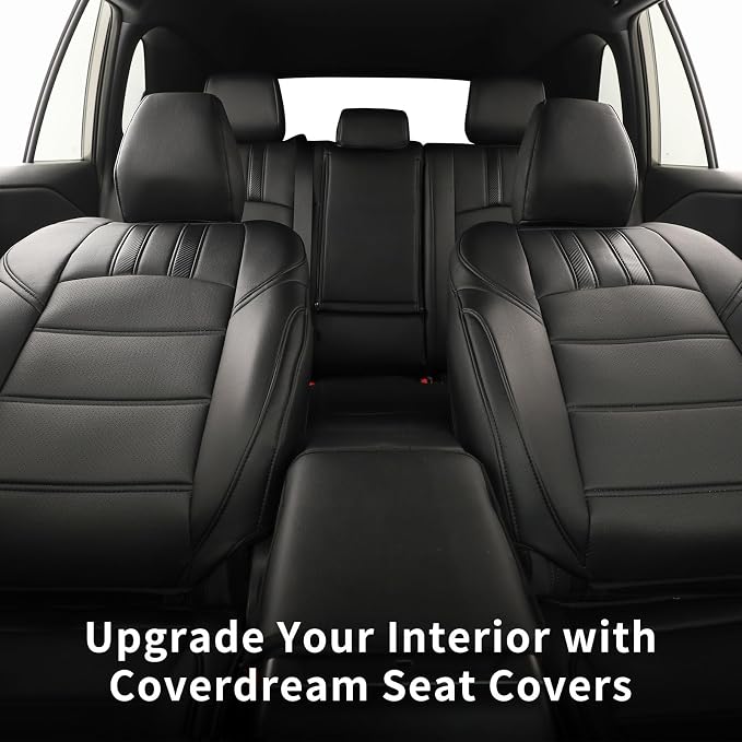 Faux Leather Seat Covers for 2022-2026 Toyota Corolla Cross,Non-Hybrid | Full Set Suv Seat Cushion for Corolla Cross L/XLE/LE,Luxury Waterproof Car Seat Protector,Factory Look,Black-Carbon - Image 3