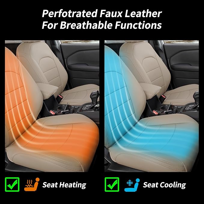 Custom Seat Covers for 2025 Subaru Forester,Rear w/Armrest,Faux Leather | Full Set Suv Seat Cushion,Easy Installation,Factory Look,Waterproof Car Seat Protector (Beige) - Image 8