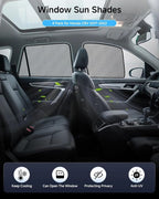 Car Window Shade for Honda CRV 2017-2022, 4 Pack Magnetic Mesh Sun Shades for Front & Rear Windows, UV Glare Protection & Baby Car Shade for Napping Camping Breastfeeding - Image 2