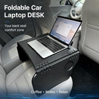 Portable Laptop Car Desk, Extra Large Foldable Workstation Tray | 30" wide cross-armrest tray, no steering wheel attachment , perfect for working,eating, road trips & camping - Image 3
