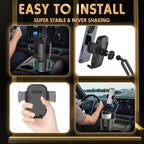 Phone Holders for Your Car, 2 in 1 Universal Stable Cup Car Phone Holder | Adjustable Base with Phone Mount, Hand Free, Long Arm, Non-Slip, 360°Rotation Cup Holder Phone Mount for All Smartphones - Image 6