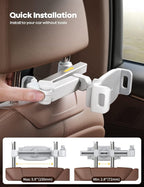 Lamicall Car Headrest Tablet Holder, 3 in 1 Extension Adjustable Arm | Tablet Car Mount for Back Seat, Road Trip Essentials for Kids, for 4.7-11" Devices, iPad Pro Air Mini, Galaxy, Fire HD, White - Image 4