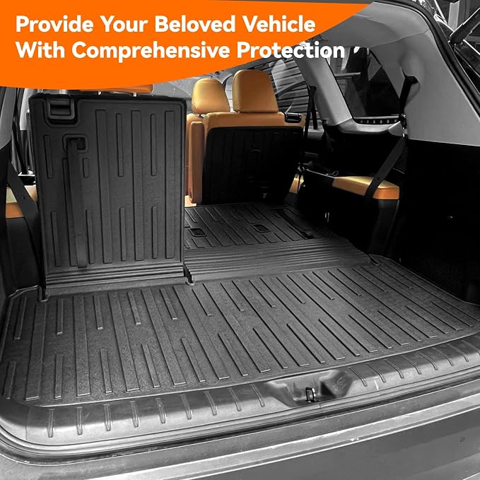 Cargo Liner & Brackrest Mat 2 in 1 for 2024-2026 Grand Highlander | Custom Fit, All Weather TPE Trunk Mat Rear Cargo Mat Back Seat Cover Protector for Grand Highlander Accessories - Image 7