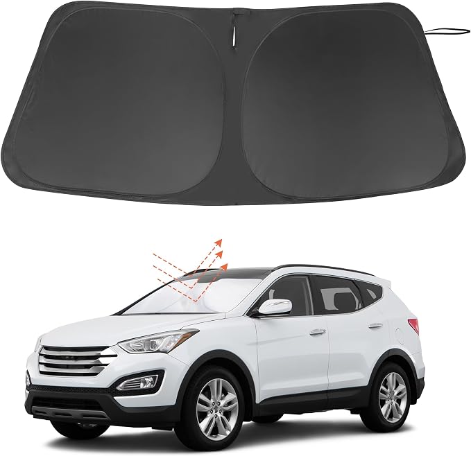 Windshield Sun Shade for 2013-2018 Hyundai Santa Fe Accessories | Full covered, Foldable & Durable, Block UV Rays, Reduce Heat, Easy to install, Keep Car Cooler by LHFLIVE
